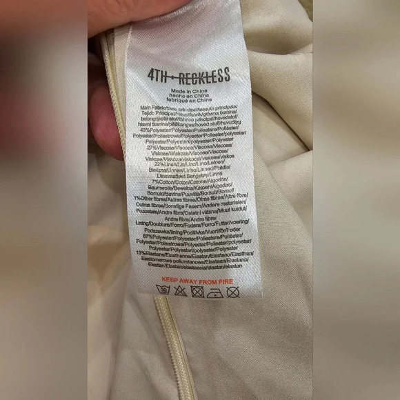 4TH + Reckless Liana Corset Linen Blend Zipper Waisted size M - Picture 5 of 6